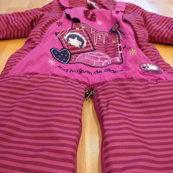 OS trois Mouton pink winter one piece many zippers for easy in out - Picture 3 of 15